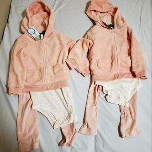 NWT twin infant/toddler girls Carter 3 pieces 18 months